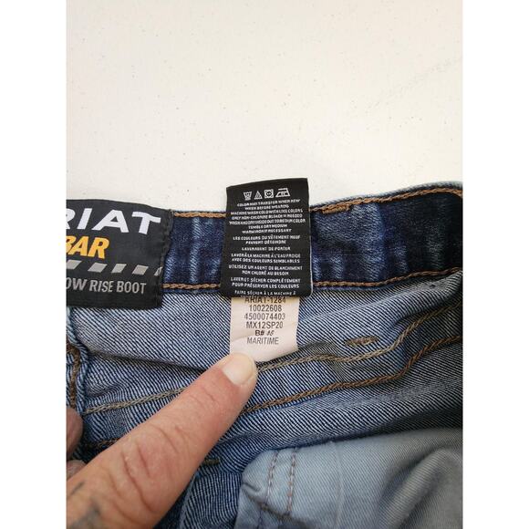 Ariat Rebar M4 Mid Rise Boot Jeans Mens 34x36* Blue Workwear Bootcut Stretch - Picture 8 of 12